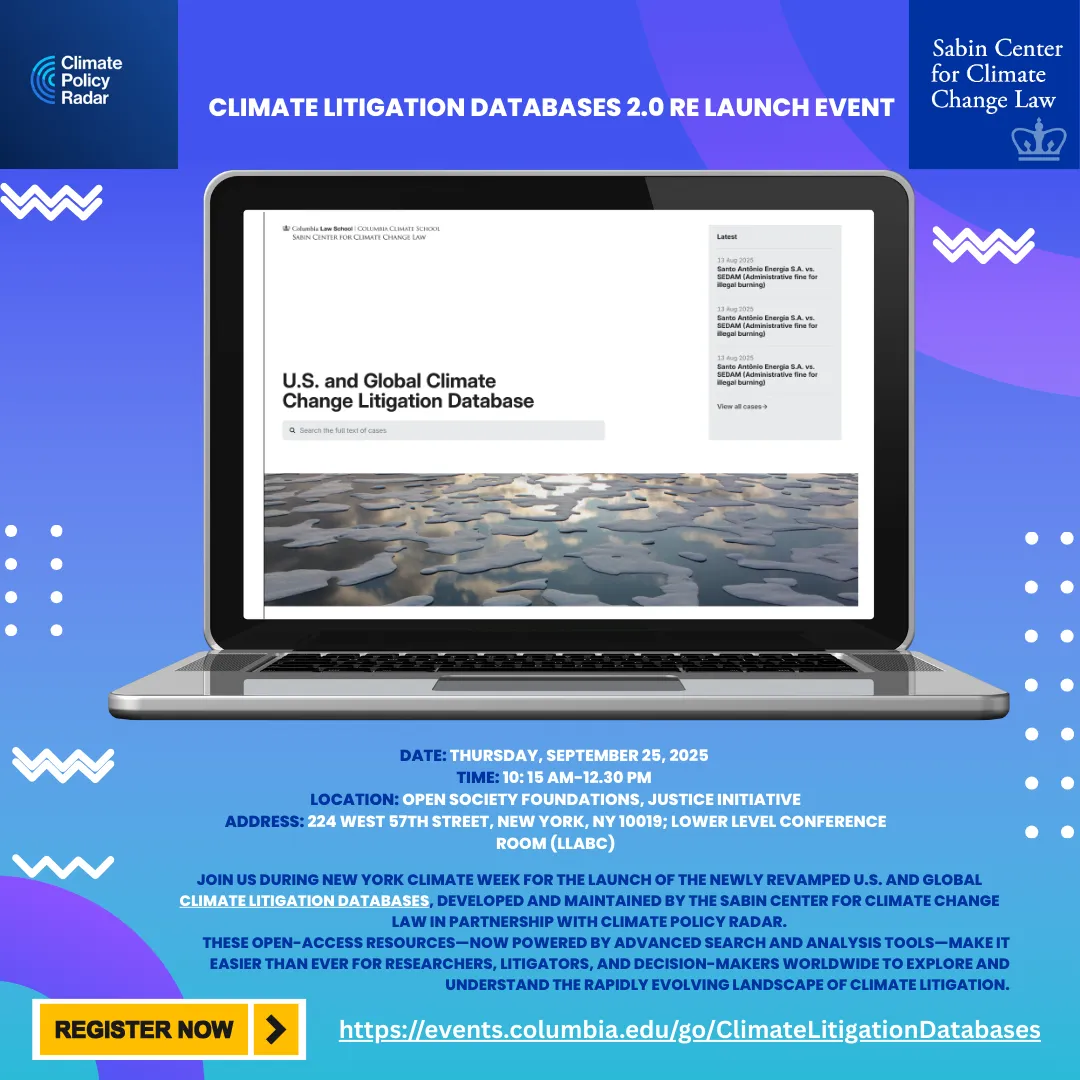 "climate litigation database relaunch" 