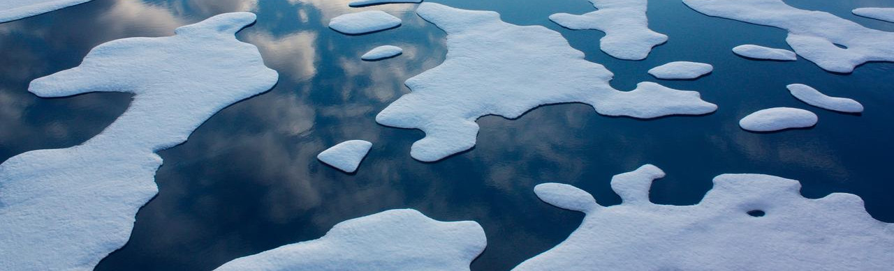 Melting ice on ocean